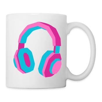 Kopfhörer 80er Retro Synthwave DJ Musik Gamer - Tasse - Weiß - Rechts
