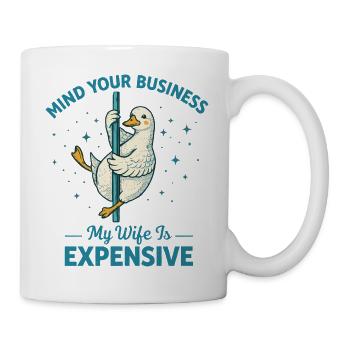 Enten-Stangen-Tanz Humor Ehemann Ehefrau Lustiges Geschenk - Tasse - Weiß - Rechts