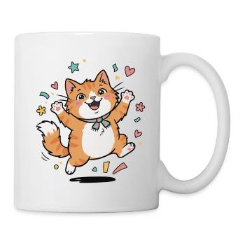 Happy Kitten with Confetti - Mug - white - Right