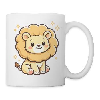 Ami lion câlin avec éclat d’étoile - Mug blanc - blanc - Droite