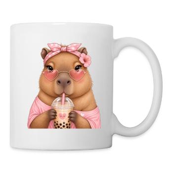 Capybara Girl Bubble Tea - Tasse - Weiß - Rechts