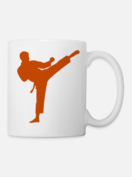 Karate Kick Silhouette - Tasse - Weiß