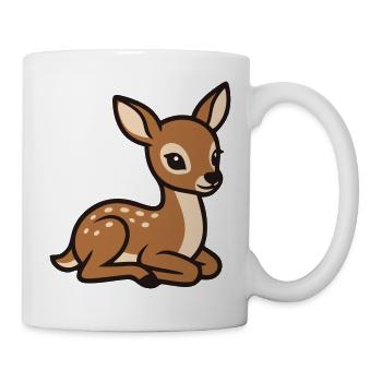 Fête préversible pour bébé des animaux de Fawn Forest Anniversaire des enfants Cerf - Mug blanc - blanc - Droite
