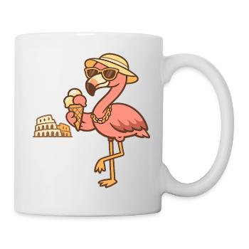 Un flamant rose avec glace au Koloseum - Mug blanc - blanc - Droite