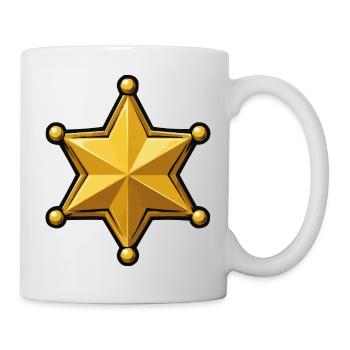 Insigne d’Étoile du Shérif en or - Mug blanc - blanc - Droite