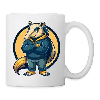 Emblème Logo clipart de mascotte Kawaii Anteater - Mug blanc - blanc - Droite