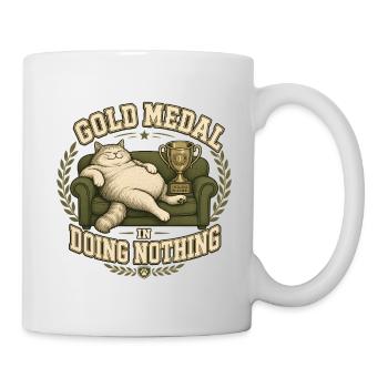 Gold Medal in Doing Nothing Cat - Mug - white - Right
