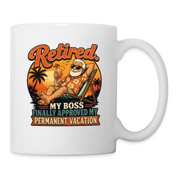 Patron à la retraite : Congé permanent - Mug blanc - blanc - Droite