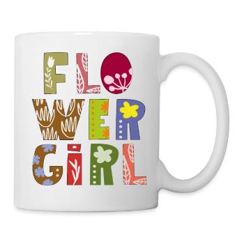 Blumenbuchstaben Flowergirl - Tasse - Weiß - Rechts