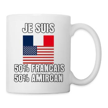 je suis 50 America 50 Français - Mug blanc - blanc - Droite