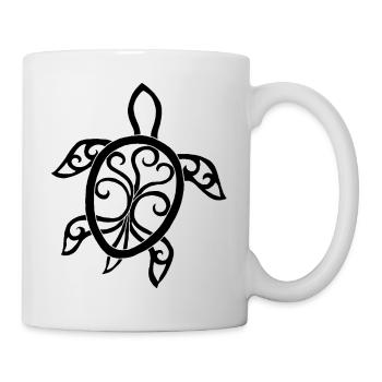 Black Mandala Turtle - Mug - white - Right