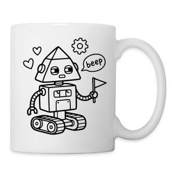 Robot Bip Artisan technologique pour l’anniversaire des enfants - Mug blanc - blanc - Droite