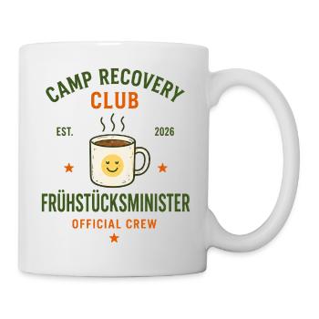 Frühstücksminister – Camp Recovery Club Crew - Tasse - Weiß - Rechts