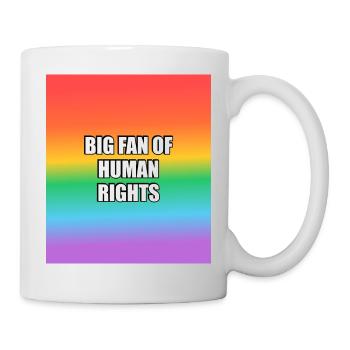 Grand fan des droits de l’homme : arc-en-ciel LGBT - Mug blanc - blanc - Droite