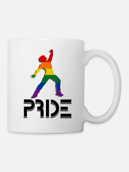 Pride Fist Rainbow Silhouette - Tasse - Weiß