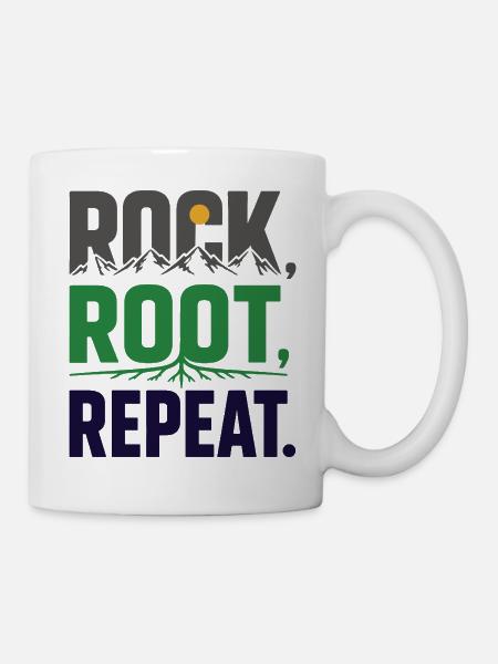 Trailrunning – Rock, Root, Repeat - Tasse - Weiß