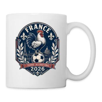 Frankreich Fan Shirt für Männer Frauen Kinder - Tasse - Weiß - Rechts