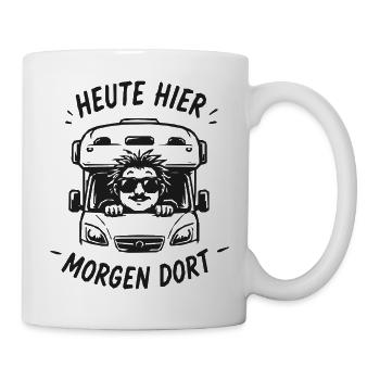 Heute Hier Morgen Dort Truck Grafik - Tasse - Weiß - Rechts