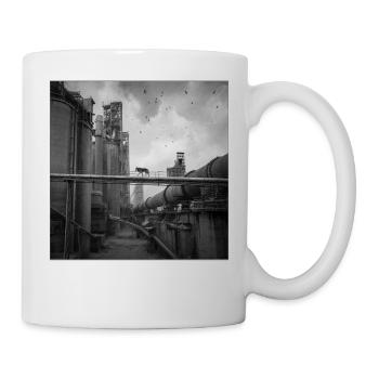 Wolf Lost Place Black & White Art Animal Crime - Mug - white - Right