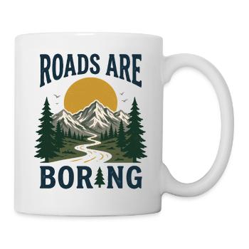 Course en sentier - Les routes sont ennuyeuses - Mug blanc - blanc - Droite