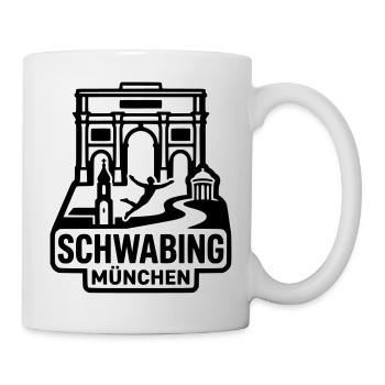 München Schwabing – Minimalistisches Skyline  - Tasse - Weiß - Rechts