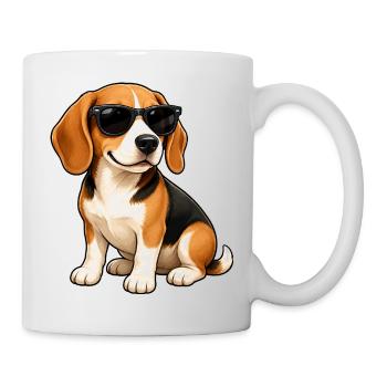 Dessin animé du Rapetou cool avec des lunettes de soleil - Mug blanc - blanc - Droite