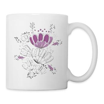 fleurs violettes - Mug blanc - blanc - Droite