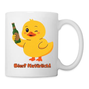 Ente Bier Natuerlich - Tasse - Weiß - Rechts