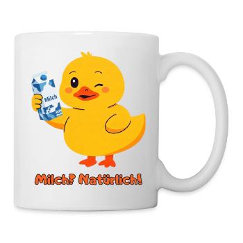 Ente Milch Natuerlich - Tasse - Weiß - Rechts