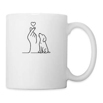 Dog Lover Gift |  Fine Line Dog Illustration - Tasse - Weiß - Rechts