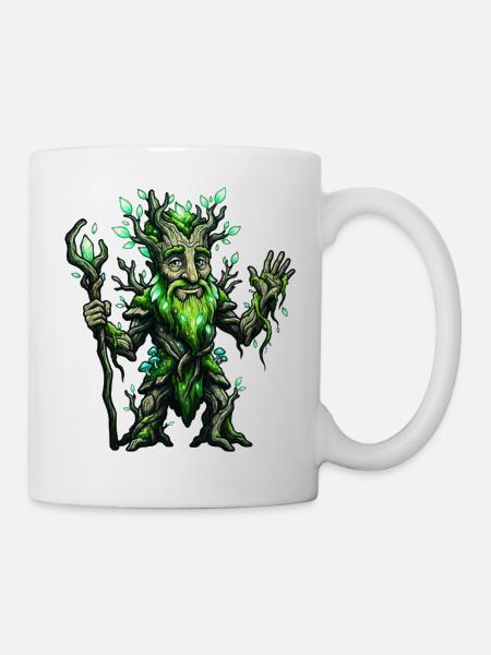 Illustration des grünen Baumgeistes - Tasse - Weiß