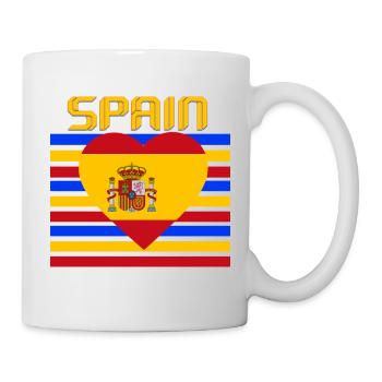 Spain Flag Heart Burst - Mug - white - Right