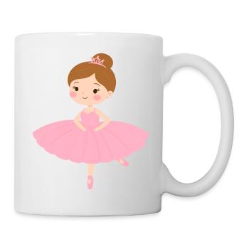 Petite ballerine en tutu rose – Décoration de danse - Mug blanc - blanc - Droite