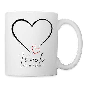 Enseigner avec cœur | Conception de cœurs pour enseignants - Mug blanc - blanc - Droite