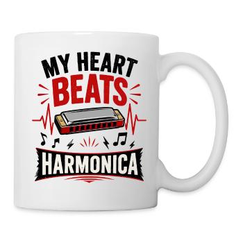 Instrument Harmonica Music Heartbeat - Mug - white - Right