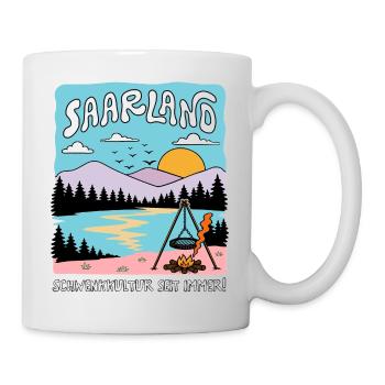 Saarland - Schwenkkultur seit immer! | Retro - Tasse - Weiß - Rechts
