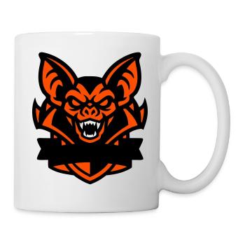 Fledermaus Maskottchen Wappen - Tasse - Weiß - Rechts
