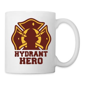 Hydrant Hero Feuerwehr Logo - Tasse - Weiß - Rechts