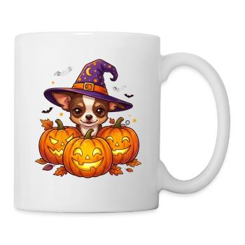 Halloween Chihuahua Pumpkin Witch - Tasse - Weiß - Rechts
