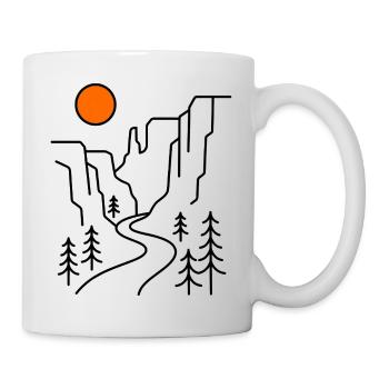 Canyon Mountains Line Art Hiking Gift - Mug - white - Right