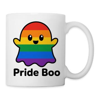 Regenbogen Pride Geist Design - Tasse - Weiß - Rechts