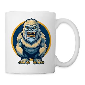 Yeti Kawaii Maskottchen-Cartoon-Charakter-Clipart-Logo - Tasse - Weiß - Rechts