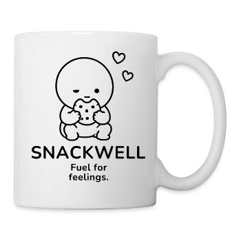 Snackwell – Carburant pour les émotions | Ambiance Snack Douillet - Mug blanc - blanc - Droite