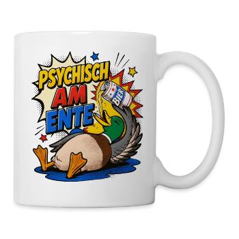  Enten, Bier saufen, Bierliebhaber, Pro-duck-tive - Tasse - Weiß - Rechts