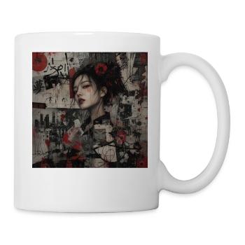 Japanische Kunst Collage Street Art Motiv - Tasse - Weiß - Rechts