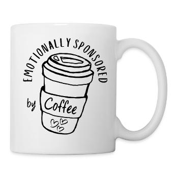 Émotionnellement sponsorisé par un accro au café et à la caféine - Mug blanc - blanc - Droite