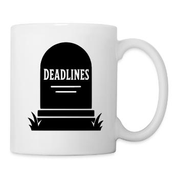 Deadlines Grabstein Büro - Tasse - Weiß - Rechts