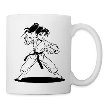 Karate Girl Comic Look - Mug blanc - blanc - Droite