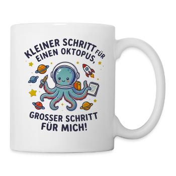 Kleiner Schritt für Oktopus Astronaut - Tasse - Weiß - Rechts
