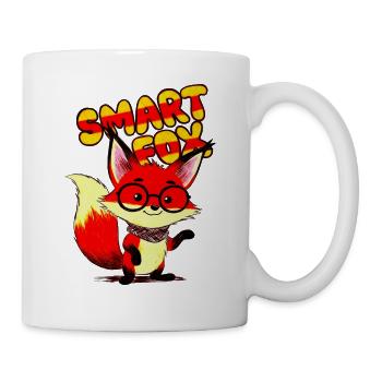Smart Fox Cartoon Brille - Tasse - Weiß - Rechts